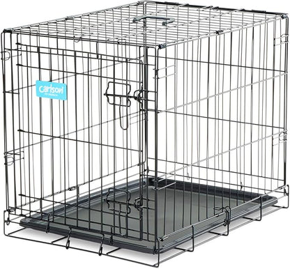 Carlson Pet Products SECURE AND FOLDABLE Single Door Metal Dog Crate, Small, 24.0"L x 18.0"W x 19.0"H