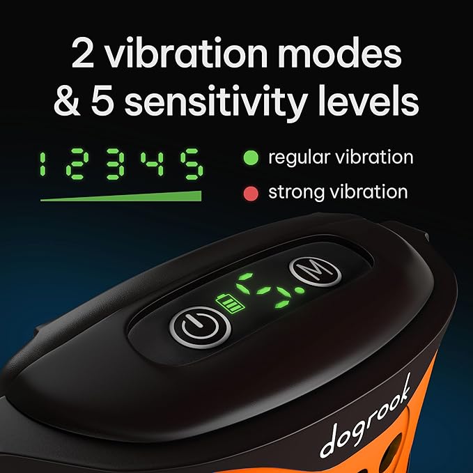 DogRook Rechargeable Dog Bark Collar | Smart Collar for Dog Training | Beep & Vibration | No Shock | No Bark Collar | Anti Bark Collar for Dogs | Anti Barking Collar for Dogs - Large, Medium, Small