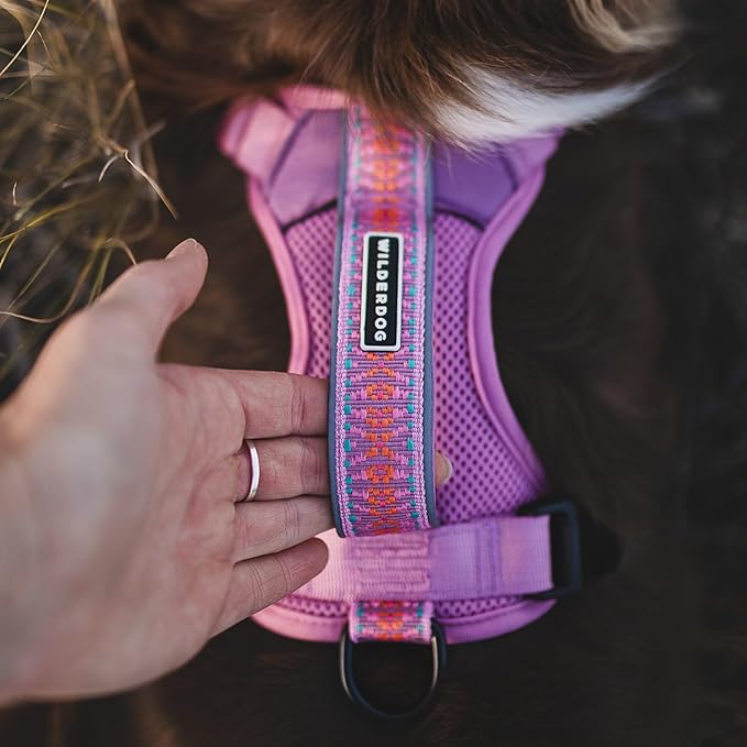Wilderdog Lightweight Dog Harness with Reflective Straps - Medium - Lilac