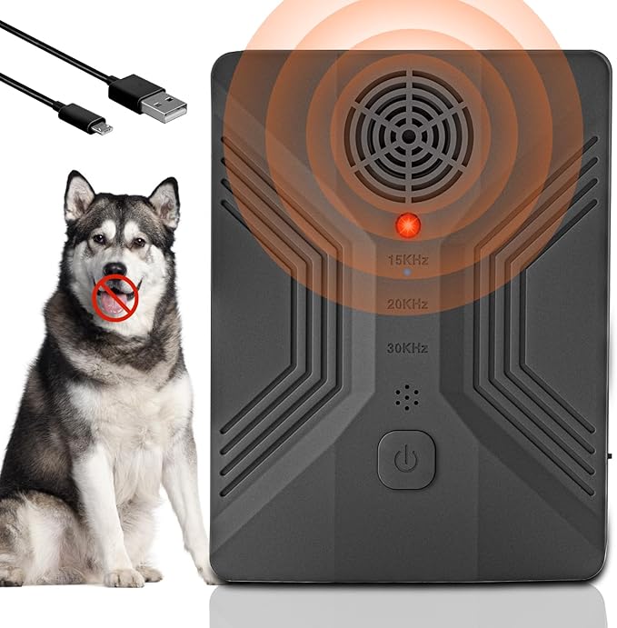 Dog Bark Deterrent Devices, Anti Barking Device for Dogs Long Range 50FT, 3 Modes Stop Dog Barking Devices, Rechargeable Bark Box, Ultrasonic Barking Deterrent Devices for Dog Training (Black)