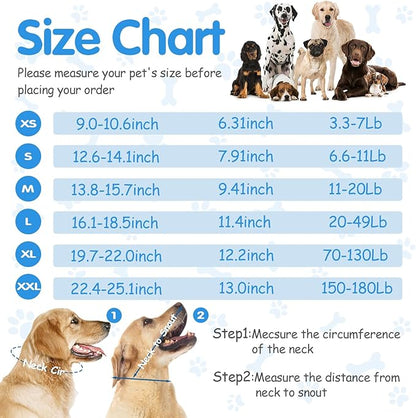 Upgrade Soft Dog Cone Collar, Dog Cone Alternative to Stop Licking After Surgery, Adjustable Comfy Cones for Small/Medium/Large Dogs, Light-Weight Mesh Fabric Elizabethan Collars-M