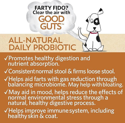 Fidobiotics Good Guts for Big Mutts Probiotic for Dogs, 12 Billion CFUs, 11 Strains, 5 Digestive Enzymes, 2 Prebiotics, Digestive Gut Health for Dogs, Adult & Puppy Probiotics Supplements, Pack of 2