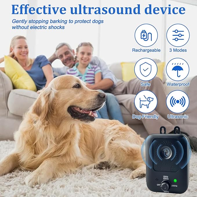 Anti Barking Devices Dog Barking Control Devices with 3 Modes Barking Deterrent Devices for Indoor and Outdoor Use Dog Behavior Training Barking Silencer Safe for Dogs and People