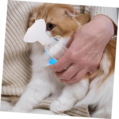 VICASKY Pet Aerosol Mask with Breathing Animal Shaped Chamber for Cats and Dogs Comfortable Fit for Home and Pet Hospitals Alleviates Coughing and Improves Breathing