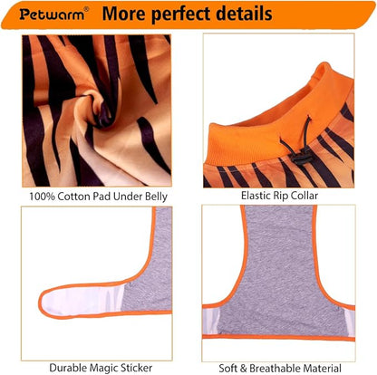 PetWarm Dog Recovery Suit, Surgical Suit for Dogs Female Spay Male Neutered, Dog Onesie for Surgery, Anti-Licking Dog Surgery Recovery Suit, Leopard Pattern, Yellow, L