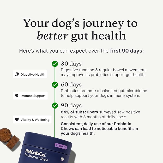 PetLab Co. Probiotics for Dogs, Support Gut Health, Occasional Diarrhea, Digestive Health & Seasonal Allergies - Salmon Flavor - Packaging May Vary - 30 Soft Chews Pack of 2