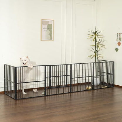 Dog Playpen - 32" Height Dog Pen, Heavy Duty Puppy Pen with Door, Safe & Sturdy, Easy Assemble for Indoor/Outdoor Pet Playpen (10 Panels with Door)