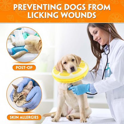 Inflatable Dog Cone, Protective Inflatable Collar for Small Dogs,Soft Adjustable Pet Cone Alternative After Surgery for Wound Healing and Prevent from Biting or Scratching