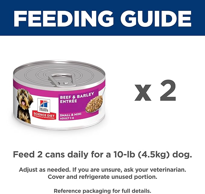Hill's Science Diet Adult 1-6 Small & Mini Wet Dog Food, Beef & Barley, 5.8 oz. Cans, 24-Pack