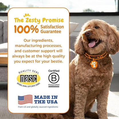 Zesty Paws Probiotics for Dogs, Digestive Enzymes Gut Flora, Digestive Health, Diarrhea & Bowel Support, DE111, Dog Probiotics Soft Chew for Pet Immune System, Chicken, 90 Ct (Pack of 2)