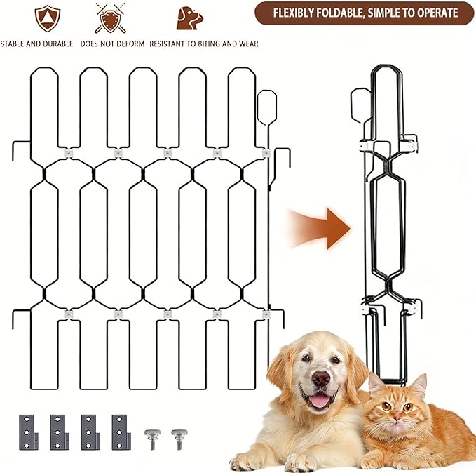 Expandable Pet Gate for Dogs & Cats – Retractable Mesh-Free Safety Barrier, Adjustable Width 2"-35", Portable Foldable Dog Fence for Doorways, Stairs, Hallways, No Drilling, Easy to Install