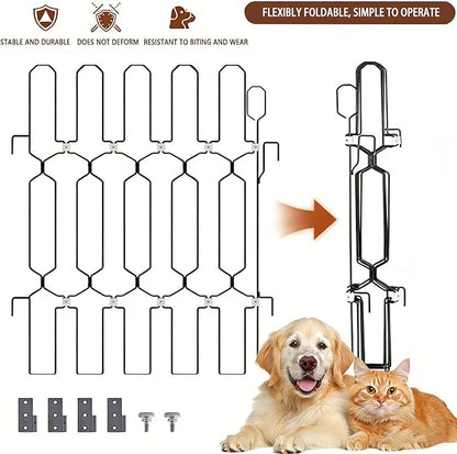 Expandable Pet Gate for Dogs & Cats – Retractable Mesh-Free Safety Barrier, Adjustable Width 2"-35", Portable Foldable Dog Fence for Doorways, Stairs, Hallways, No Drilling, Easy to Install