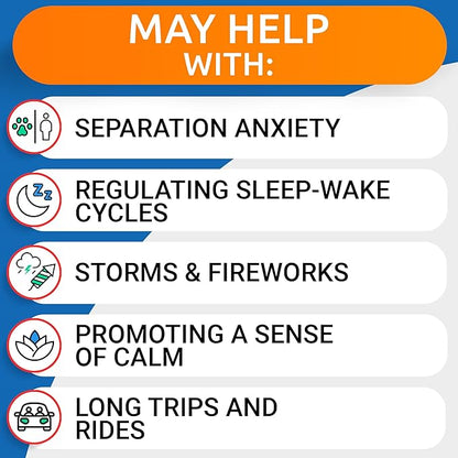 Bark&Spark Advanced Calming Chews for Dogs - Anxiety Relief Treats - Melatonin + Hemp Oil - Separation Aid - Stress Relief During Fireworks, Storms, Thunder - Aggressive Behavior - SmokyBacon (120ct)