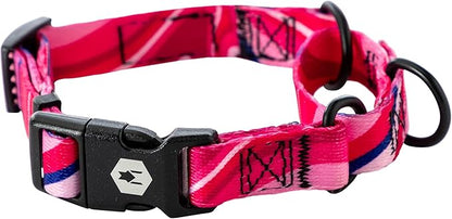 Wolfgang Heavy Duty Martingale Dog Collar with Quick Release Nylon Buckle for Walking & Training, MarbleSwirl Print, X-Large