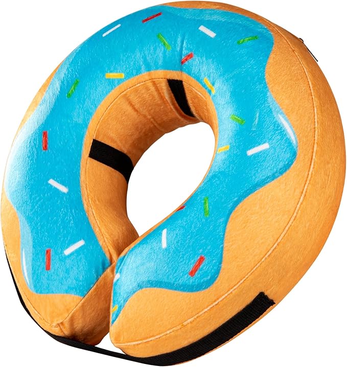 Grand Line Donut Inflatable Collar for Dogs and Cats, Soft Recovery Dog Cone After Surgery, Protective Pet Neck Cone for Small, Medium, Large Dogs, Not Block Vision (Blue, M-Plus)