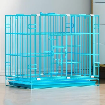 Dog Crate, Foldable Dog Crate, Animal Pen, Dog Crates for Medium Dogs, Indoor Folding Pet Crate with Tray, Large Space, Suitable for Home, Apartment(Blue,61 * 42 * 50cm)