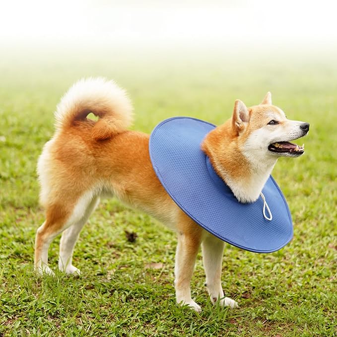Dog Cone Collar, Multipurpose Breathable Mesh Comfortable Dog Recovery Elizabeth Collar, Soft Cone Collar Dog Neck Donut Cone Collar for Large Medium Small Dogs Cats Dark Blue(XL)