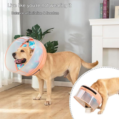 Inflatable Dog Cone Collar with Enhanced Anti-Licking, Soft Neck Donut for Dogs Cats, Recovery Pet Cone Collar After Surgery for Large Medium Small Dogs (Donut Blue, Small)