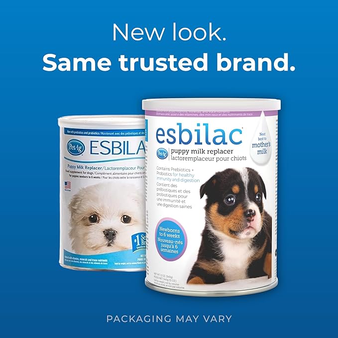 Pet-Ag Esbilac Puppy Milk Replacer Powder - 12 oz - Powdered Puppy Formula with Prebiotics, Probiotics & Vitamins for Puppies Newborn to Six Weeks Old - Easy to Digest