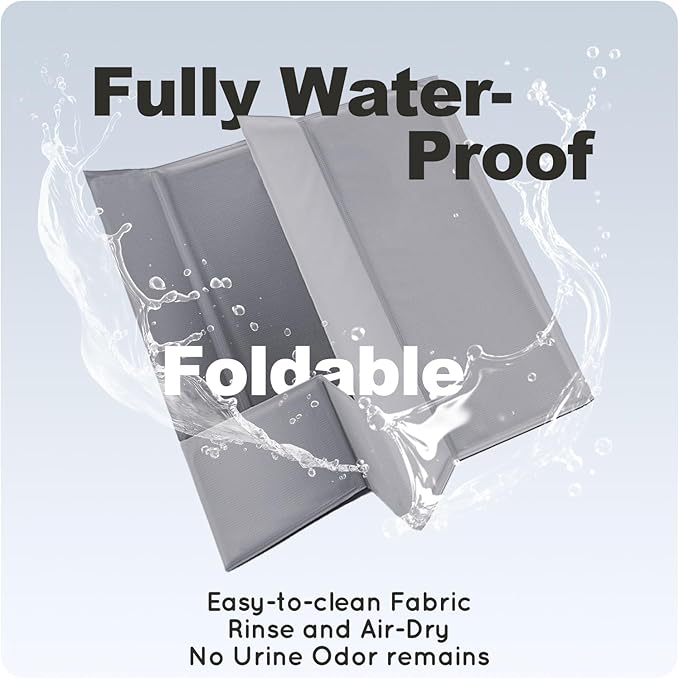 HQ4US 4LEGS Dog Litter Box, Pee Pad Holder Foldable, Indoor Dog Potty Tray for Puppy & Large Dogs, High Walls, Seamless, No Assembly, Waterproof, Easy to Clean, No Spill,Portable for Travel