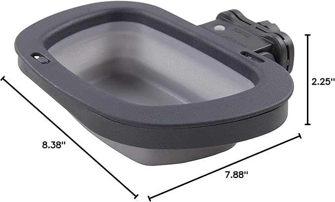 Dexas Popware for Pets Collapsible Kennel Bowl, PW275432429, Light Gray, Regtangular