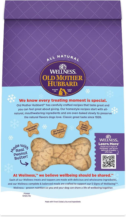 Wellness Old Mother Hubbard Winter Fun P-Nuttier Dog Biscuits, Natural, Seasonal Holiday Treat, Peanut Butter Flavor, 16 oz Bag