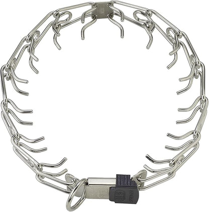 Herm Sprenger Stainless Steel Prong Dog Collar with ClicLock Buckle - for Small Medium Large Dogs – Ultra-Plus Training Pinch Collar with Quick Release - Made in Germany (16in (40cm) x 2.25mm)