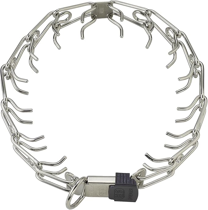 Herm Sprenger Stainless Steel Prong Dog Collar with ClicLock Buckle - for Small Medium Large Dogs – Ultra-Plus Training Pinch Collar with Quick Release - Made in Germany (23in (58cm) x 3.2mm)