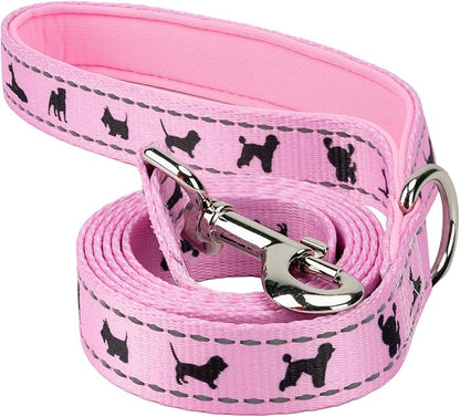 EcoBark Dog Leash - Soft & Reflective Comfort Training Leashes with Padded Handle - Safe, Strong, & Durable for Small, Medium or Large Dogs (Baby Pink)