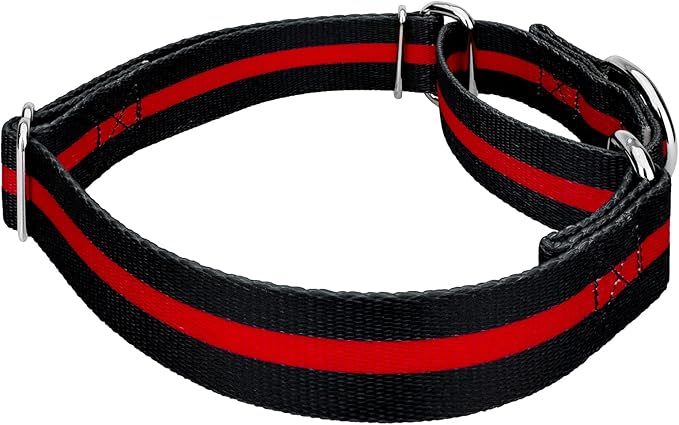 Country Brook Petz - Thin Red Line Martingale Dog Collar and Leash - Camouflage Collection Featuring Rugged Designs (1 Inch, Medium)