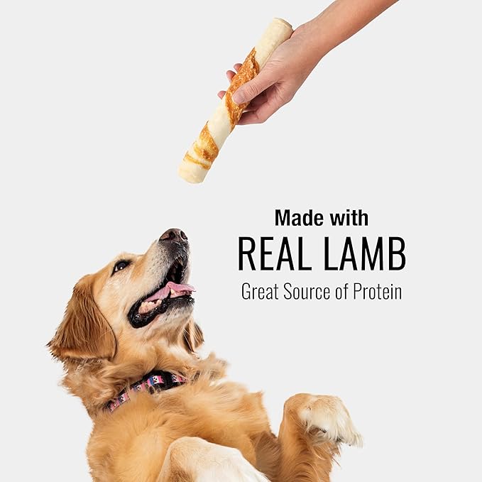 Good ‘n’ Fit Rolls Made with Real Lamb, 2 Large Rolls, Treat Your Dog to Long-Lasting and Highly Digestible Rawhide Chews (Pack of 2)