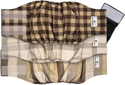 Pet Parents® Washable Belly Bands for Male Dogs (3pack) + Extendrs® of Durable Dog Diapers Male, Premium Male Dog Diapers & Dog Wraps (Large, Oxford)