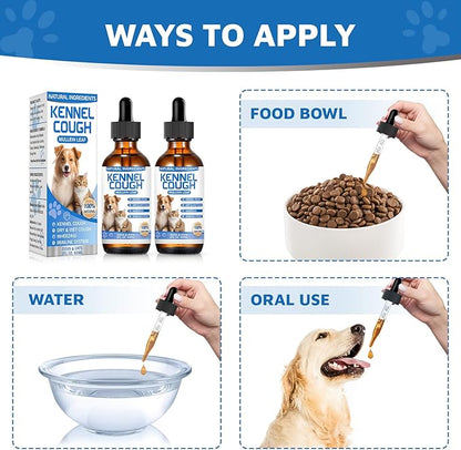 Kennel Cough Herbal Drops for Dogs & Cats,Dog Cough Treatment,Dog Cough Suppressant,Kennel Cough for Dogs,Coughing Treatment Liquid,Cough Treatment for Cats,Natural Cough Supplement for Cat