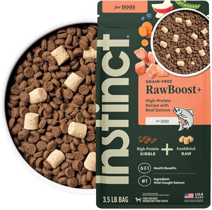 Instinct RawBoost, Natural Dry Dog Food with FreshDried Raw, High Protein, Grain-Free Recipe - Real Salmon, 3.5 lb. Bag