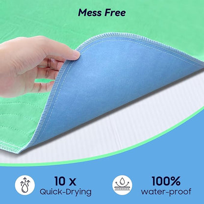 6 Pack 24” x 24” Extra Heavy Absorbency Washable Underpads, Waterproof Nursing Pads Incontinence Bed Pads, Reusable Washable Pee Pads for Dogs, Diaper Changing & Adults, Washable Puppy Pads