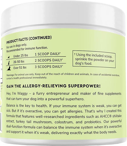 Premium Allergy & Immune Probiotics for Dogs – Allergy Relief, Itchy Skin Relief, Scratching, Digestion, Seasonal Allergies & Immune Support - Allergy Immune + Itch With Quercetin & Mushrooms - 2.12oz