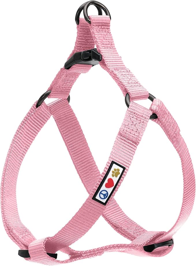 Pawtitas Solid Step-in Dog Harness – Adjustable No-Pull Vest for Puppies to Seniors, Safe & Comfortable S Millennial Pink
