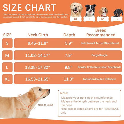 ASENKU Dog Cone Collar, Soft Adjustable Cone for Dogs to Stop Licking, Lightweight Recovery Dog Cone After Surgery, Pet E-Collar for Small, Medium & Large Dogs(Orange,L)