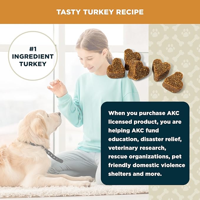 American Kennel Club Lil Champs Soft & Moist Training Treats, Turkey Flavor, All Breed Sizes, 12 Ounces