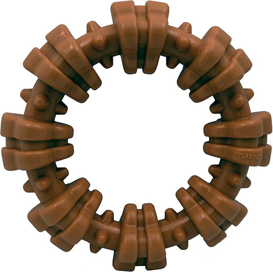 Nylabone Textured Ring Power Chew Toy for Large Dogs, Durable Dog Toys for Aggressive Chewers, Strong Dog Chew Bones To Keep Them Busy, Flavor Medley, X-Large - 50+ lbs, 1 Count