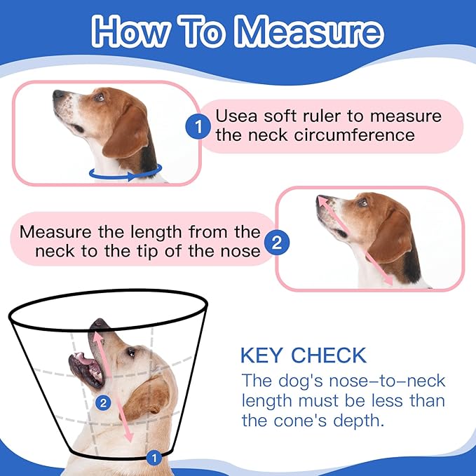 Comfortable Cone for Large Dogs to Stop Licking - Adjustable Elizabethan E-Collar for After Surgery Recovery, Neuter & Wound Protection,Lightweight Breathable Prevent Biting (Blue, XL)