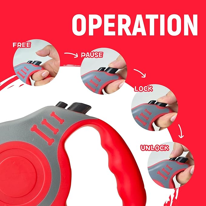 Retractable Dog Leash Automatic Telescopic Tractor Dog Tape, Pet Tape 10/16 FT Durable and Convenient, with Folding Bowl, Dispenser, Rubbish Bags, Suitable for Small and Medium Dogs