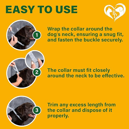 Natural Flea & Tick Repellent Collar for Dogs – Plant-Based, Waterproof, 6-Month Pest Protection – Adjustable, Safe (1 Pack, 2 Count)