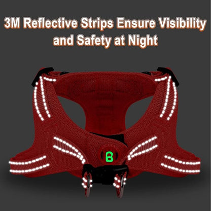 Dog Harness Step in Dog Vest Harness, Reflective Adjustable Puppy No Pull Harness Breathable Soft for Small and Medium Dogs Cats, Red, S