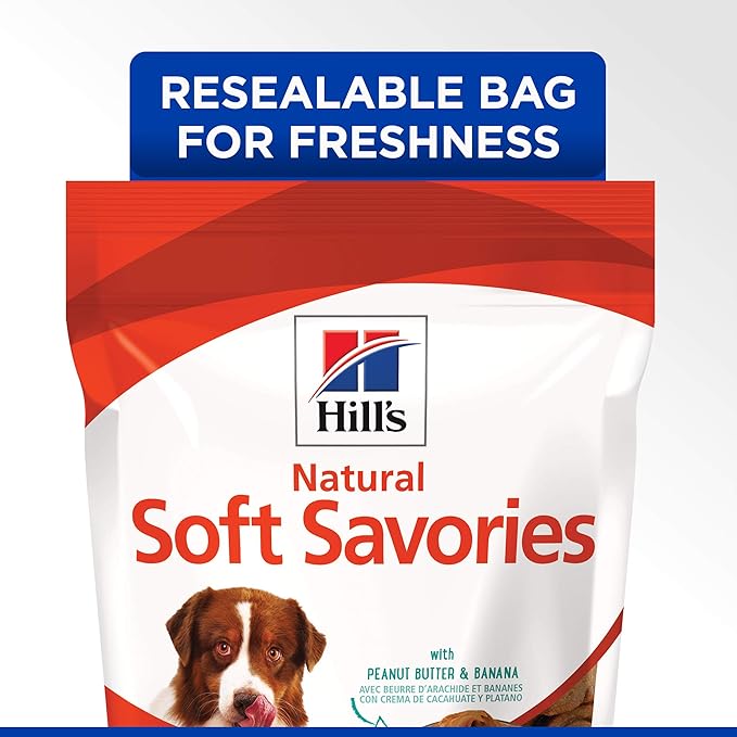 Hill's Natural Soft Savories Dog Treats, Peanut Butter & Banana, 8 oz. Bag