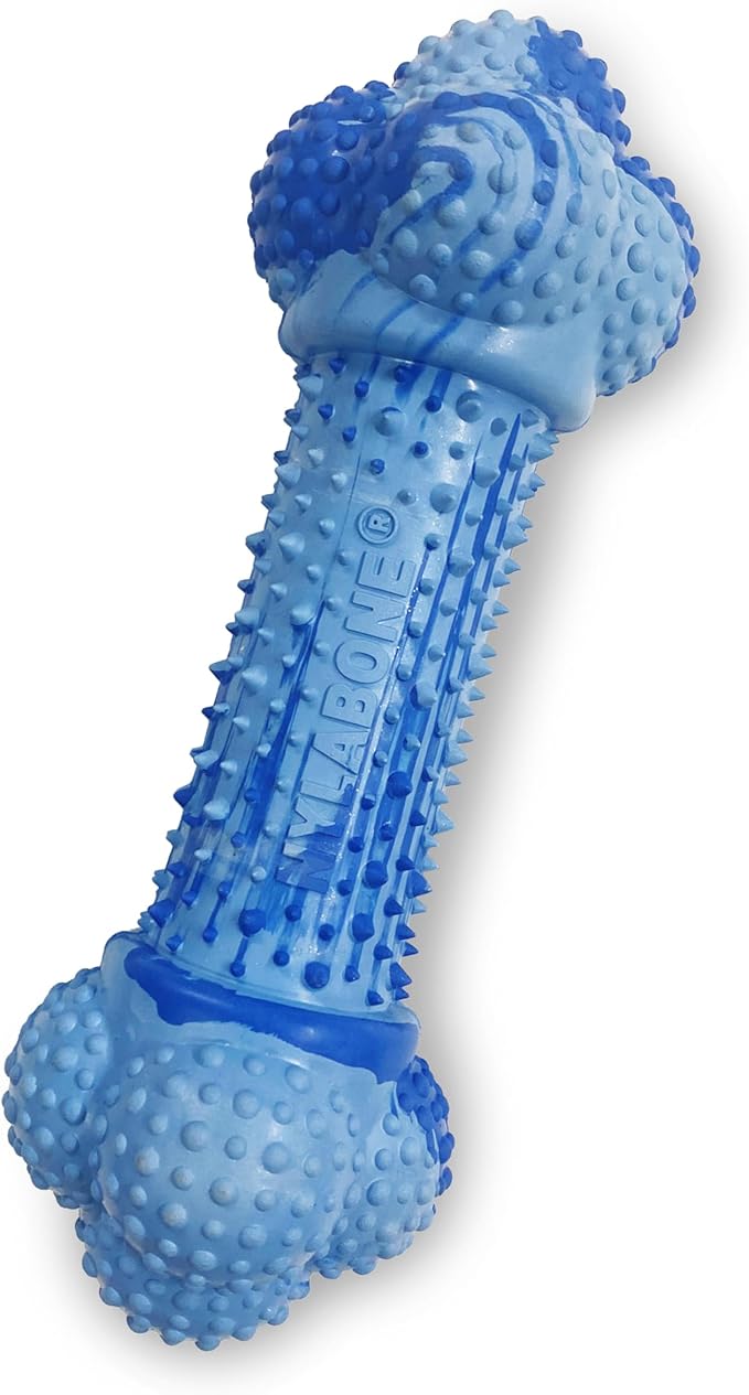Nylabone Double Action Bone Strong Chew Toy for Dogs, Natural Rubber Dog Toy for Boredom, Peanut Butter Flavor, Large Dogs - Up to 50 lbs, 1 Count