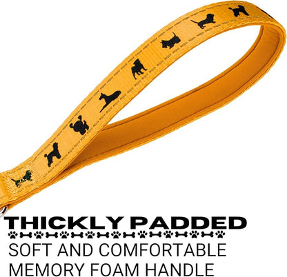 EcoBark Dog Leash - Soft & Reflective Comfort Leashes with Padded Handle - Safe, Strong, & Durable for Small, Medium or Large Dogs (Yellow)
