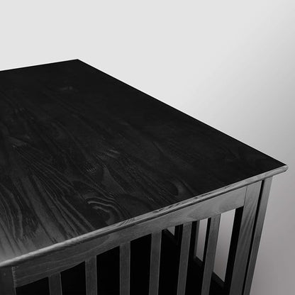 Casual Home Wooden Large Pet Crate, End Table, (Black, 24"W x 36.5"D x 29.25"H)