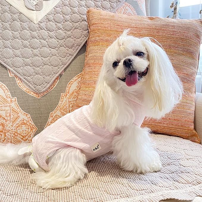 Recovery Suit for Dog After Surgery Cut Pet Recovery Shirt Abdominal Wounds Bandages,Wound Protective OneSize for Surgery Female Vest Prevent Licking, Substitute E-Collar Pink XS