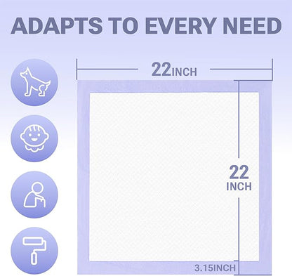 CLEAN SPACES Lavender Scented Puppy Pads 100 Count, Super Absorbent Disposable Pee Pads for Dogs That Neutralize Odor, Wee Wee Pads / Potty Training Pads 22"x22"